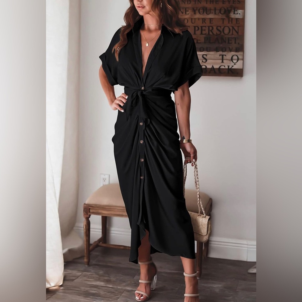 Satin wrap dress worn once